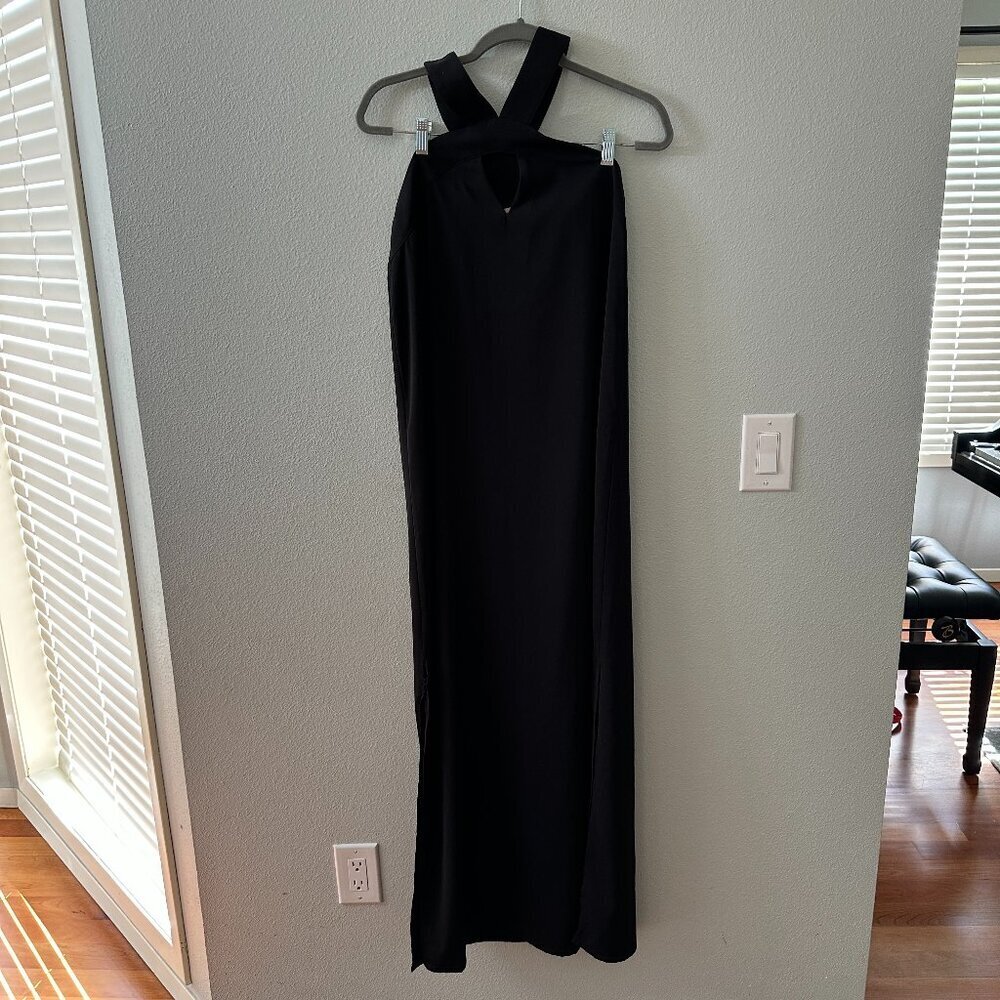 Silence + Noise Black Maxi Dress Gown Women's size SMALL Halter Neck